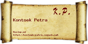 Kontsek Petra névjegykártya